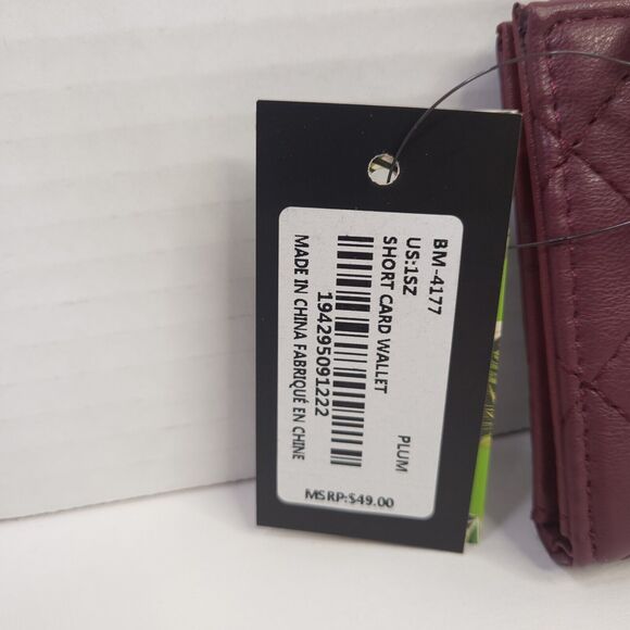 NWT Badgley Mischka Plum Red / Purple Short Bifold Card Wallet - Picture 3 of 9